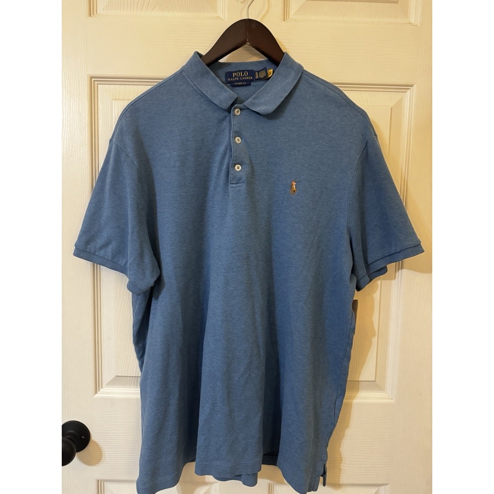 Polo Ralph Lauren Polo Shirt XL Blue Classic Fit Pony Logo Short Sleeve Preppy